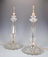 Clear Cut Glass Table Lamps 