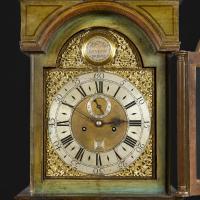 Fine Green Japanned Lacquer Longcase Clock