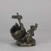 19th Century Animalier Bronze Sculpture "Route du Casserole" by Auguste Cain