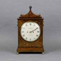 Regency period rosewood and brass inlaid Bracket clock
