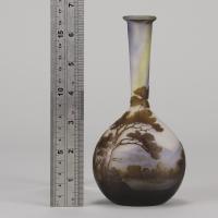 Early 20th Century French Cameo Glass "Banjo Mountain Vase" by Emile Gallé
