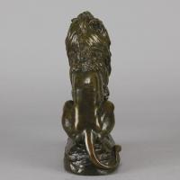 Early 20th Century French Bronze Sculpture "Lion Assis" by Clovis Masson
