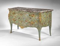 A Very Rare French Louis XV Ormolu-Mounted Painted Commode by Leonard Boudin, Circa 1750