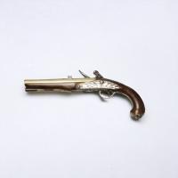 A Fine Silver Mounted Brass Barrelled Flintlock Pistol