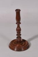 S/5975 Antique Treen 19th Century Single Cherry Wood Taper Stick