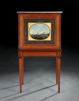 George III Satinwood and Painted Cabinet on Stand