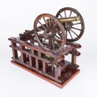 Model of a 12 pounder French cannon mounted geared battery