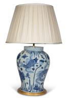 Blue and White Fish Lamps
