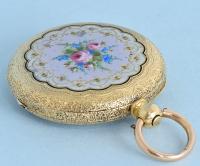 Small Gold and Enamel Swiss Cylinder