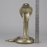 Early 20th Century Italian Silvered Bronze "Rearing Snake"