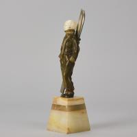 Early 20th Century Chryselephantine Sculpture entitled "Girl Skier" by Louis Sosson