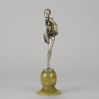 Early 20th Century Art Deco Cold-Painted Bronze "Amelie" by Lorenzl & Crejo