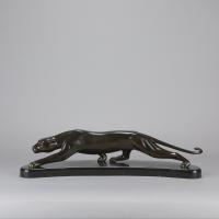 Early 20th Century Art Deco Bronze Sculpture "Panther" by Georges Lavroff