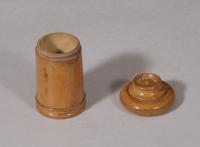 S/5964 Antique Treen 19th Century Boxwood Spice or Condiment Sifter
