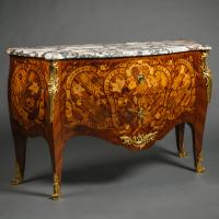 Louis XV Style Gilt-Bronze Mounted Marquetry Commode