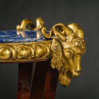 Louis Philippe Period Gilt-Bronze, Mahogany and Lapis Lazuli Guéridons