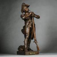 Bronze Figures Entitled 'Avant le Combat' and 'Apres le Combat', Cast from the models by Etienne-Henri Dumaige (1830 - 1888)