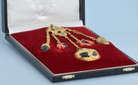 Rare Gold and Bloodstone Chatelaine Watch