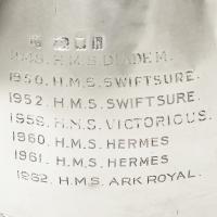 A silver Royal Navy racing cup presented by H.M.S. Curaçao