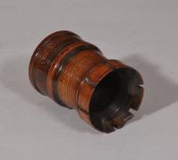 S/5992 Antique Treen 19th Century Boxwood Dice Shaker