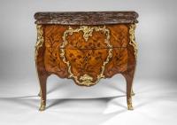 A Louis XV Ormolu-Mounted Tulipwood and Kingwood Marquetry Commode By B.V.R.B Circa 1750