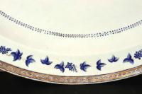 Chinese Export Porcelain Blue Enamel Border Armorial Crest Dish