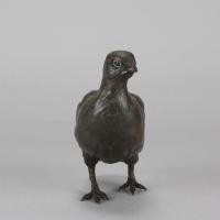 Early 20th Century Cold-Painted Bronze "Red Grouse" by Franz Bergman