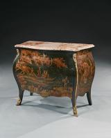 Fine Late 19th Century Decorative Chinoiserie French Marble Topped Bombe Commode