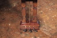 Steinway three-pedal piano lyre with fluted spindles